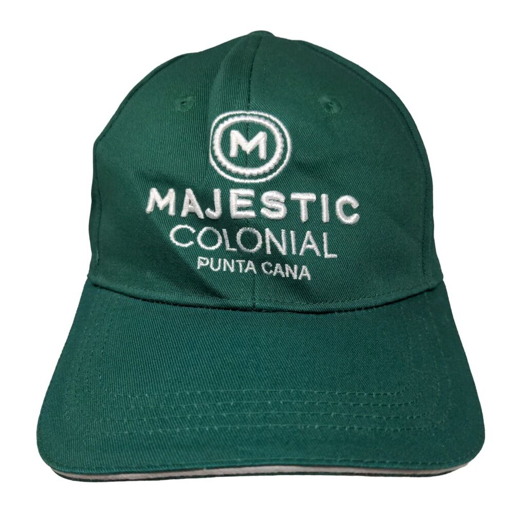 Majestic Colonial Punta Cana Slideback Hat Green One Size Embroidered